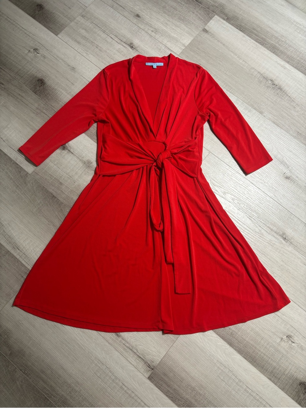 ANTONIO MELANI Red Knot-Front Midi Dress Sz Medium